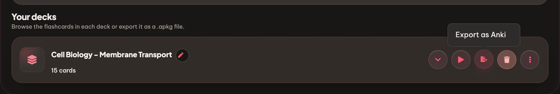 Export back to .apkg