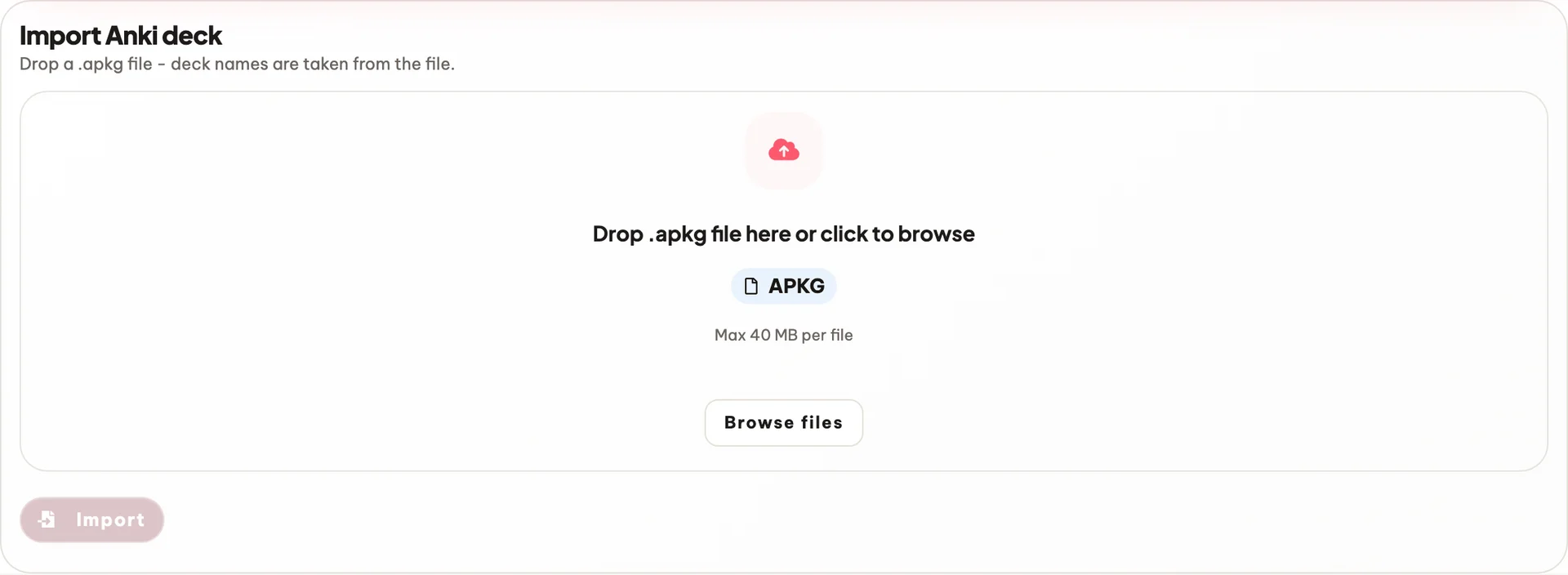 Import your .apkg deck