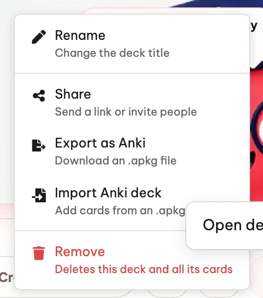 Export, print, or take your deck anywhere